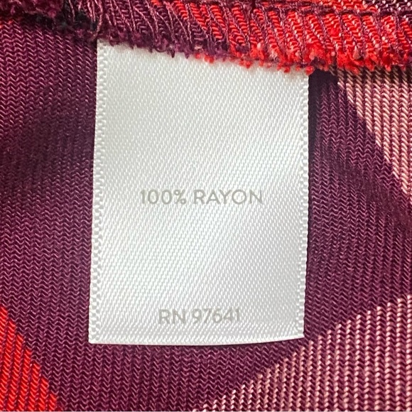 J Jill Burgundy Red Plaid V-Neck Midi Dress 90s Retro Style Size Medium - Picture 5 of 6